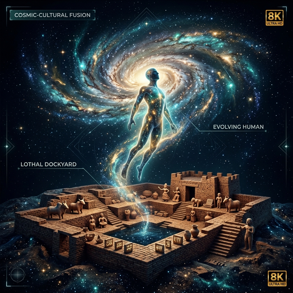 Cosmic Galactic and Ancient Indus Valley Artifact Banner